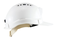 ON SITE SAFETY SLIDER HARD HAT VENTED - WHITE WITH CAP LAMP BRACKETS